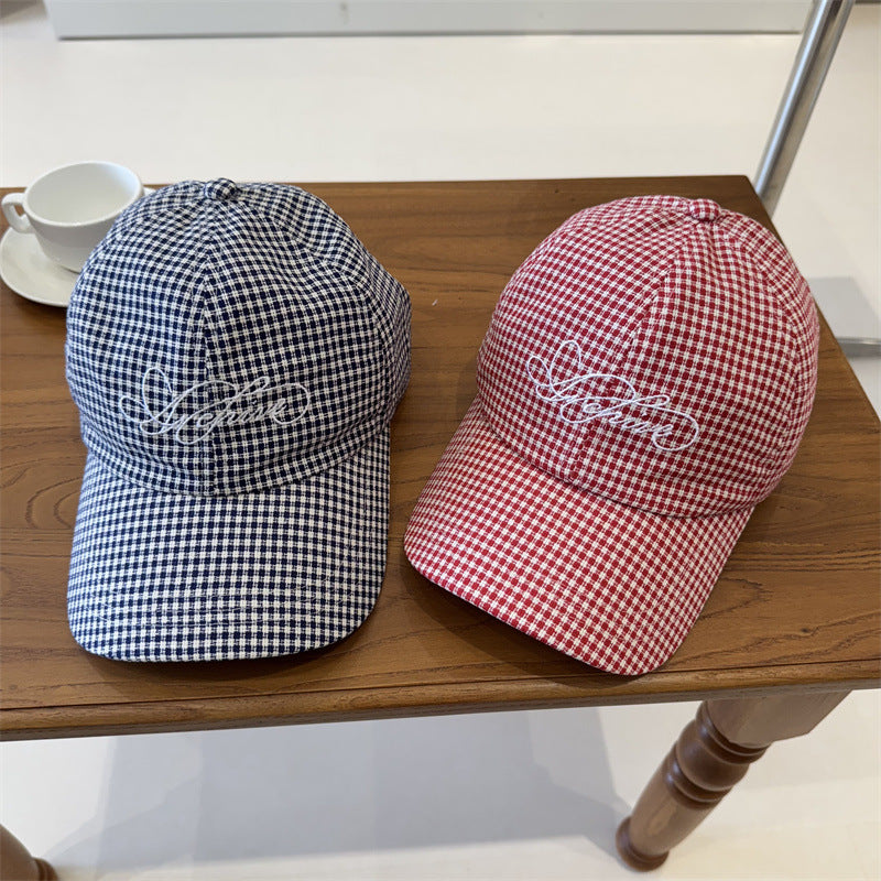 Damen-Baseballcap mit Gingham-Karomuster
