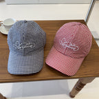 Damen-Baseballcap mit Gingham-Karomuster