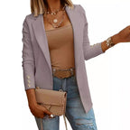 Damen Elegante Blazerjacke mit modischen Knopfdetails EB