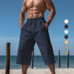 Lässige kniekurze Bermuda-Shorts für Herren mit elastischem Bund und Kordelzug