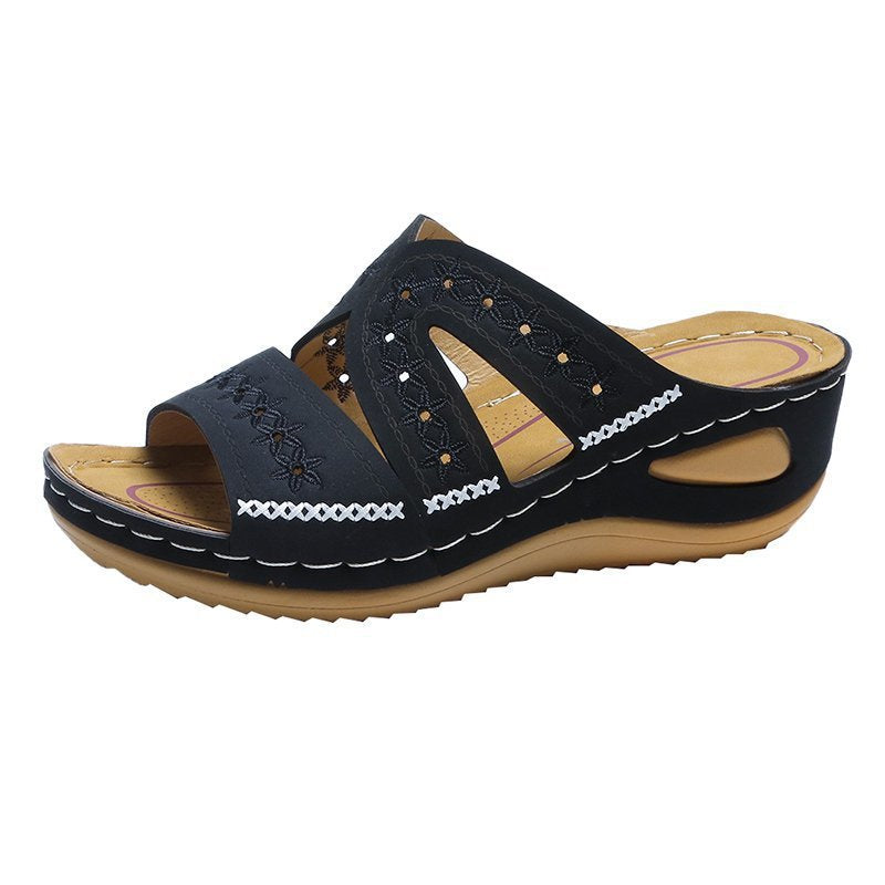 Damen Bequeme Clogs mit floralem Design und ergonomischer Sohle EB