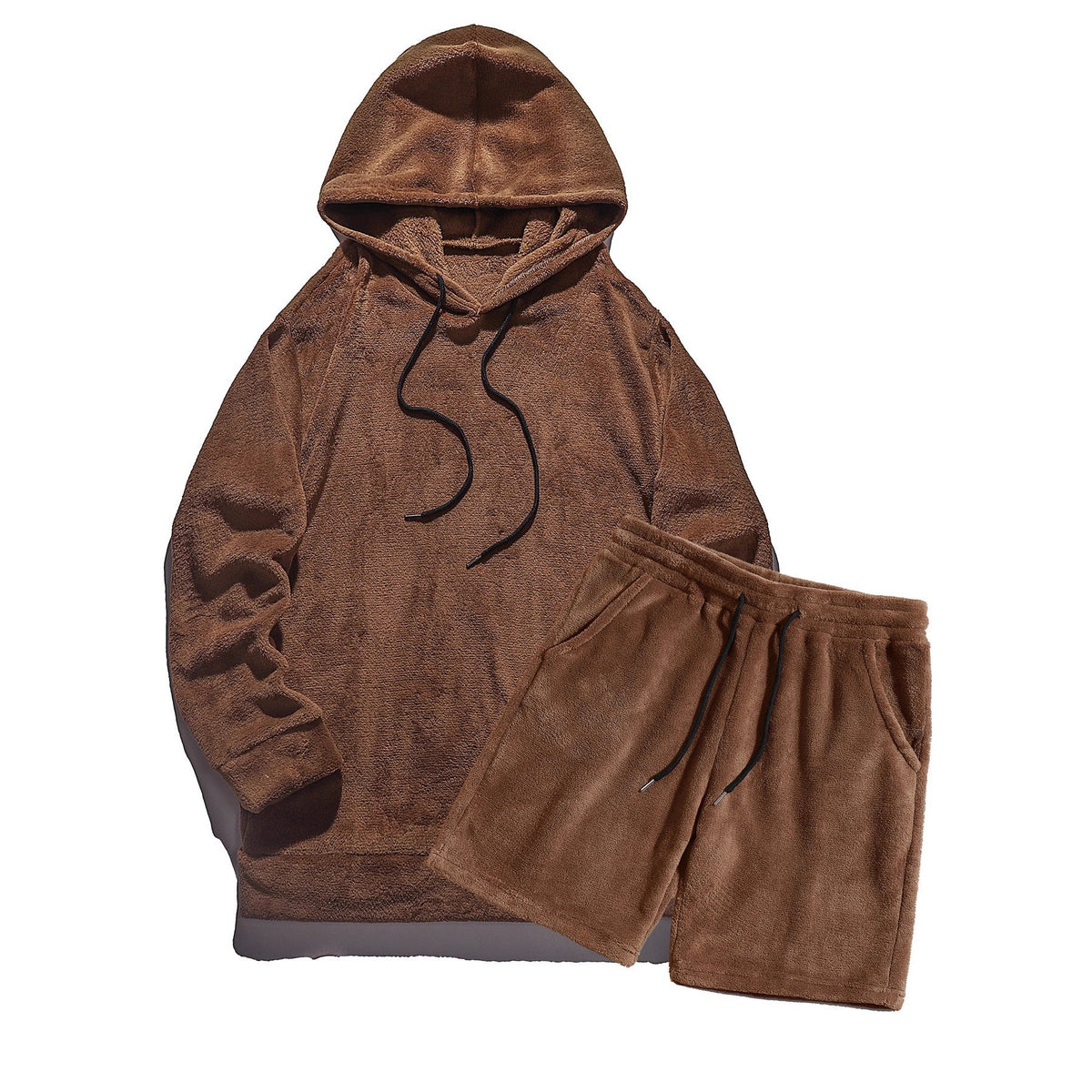 Herren Kuscheliges Hoodie-Shorts-Set EB