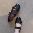Damen elegante Ballerinas mit dekorativen Schnallen EB