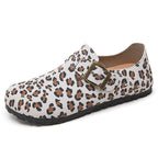 Damen Bequeme Mokassins mit originellem Leopardenmuster EB