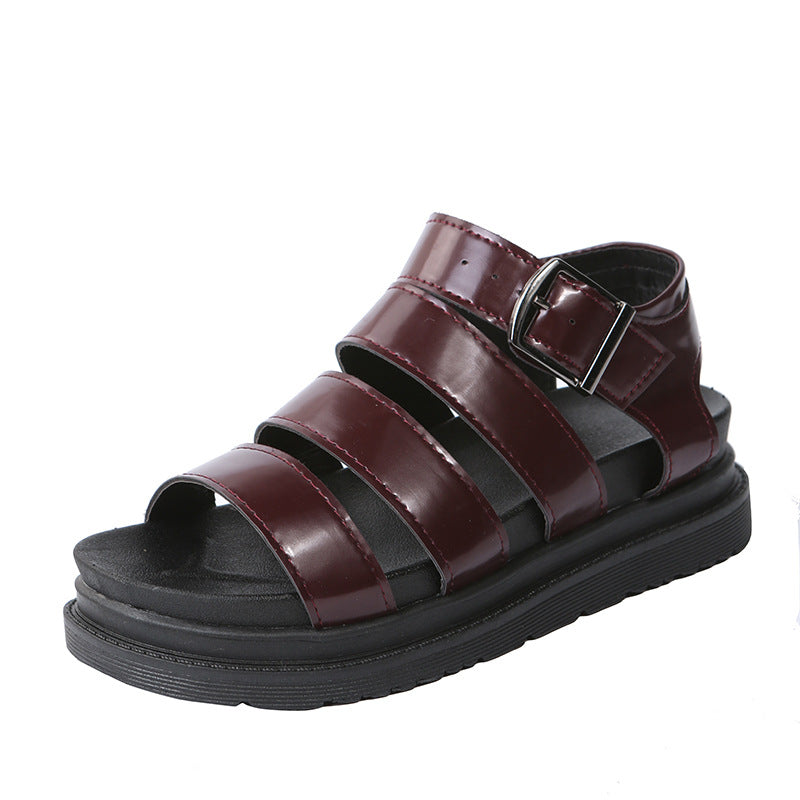 Damen bequeme Riemensandalen mit verstellbarem Schnallenverschluss EB
