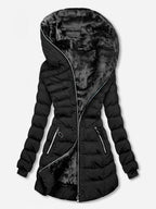 Damen gesteppte Winterjacke mit luxuriösem Futter und modischem hohem Kragen EB