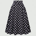 Damen Eleganter Midirock mit Polka Dots EB