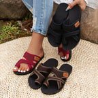 Damen bequeme Sandalen mit elastischen Riemen und atmungsaktiver Obermaterialstruktur EB