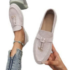 Damen Mokassins mit modischer Naht und stylischer Schnallenapplikation EB