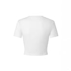 Damen Crop-T-Shirt mit kreativem Augenmotiv EB