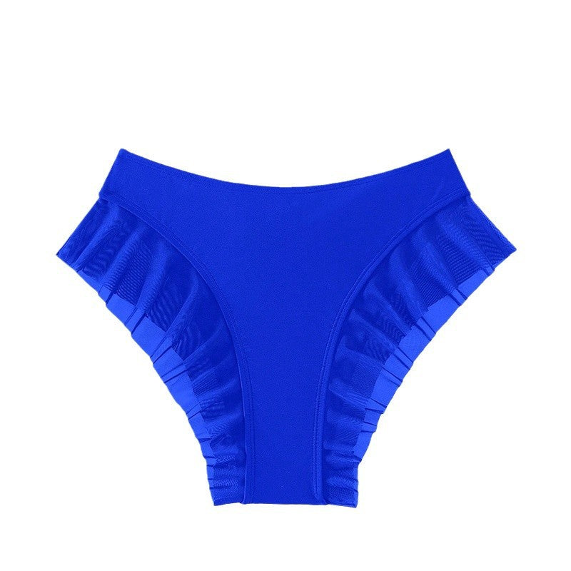 Damen High-Waist Badeshorts mit Rüschendetails