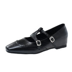 Damen Ballerina mit modischen Schnallen und elegantem Durchbruchdesign EB