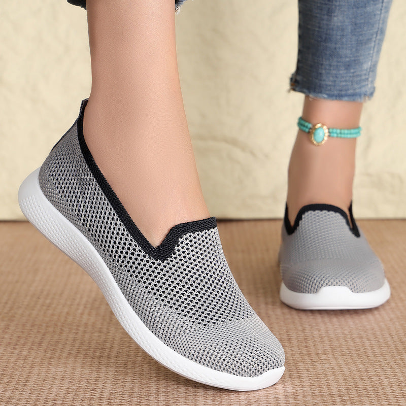 Damen Atmungsaktive Slip-On Freizeitschuhe mit flexiblem Design EB