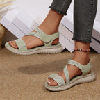 Damen Bequeme Sport-Sandalen mit elastischen Riemen und rutschfester Laufsohle EB