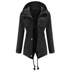 Damen nan wasserabweisender Parka mit taillenkordel und asymmetrischem Saum EB