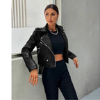 Damen cropped Bikerjacke EB