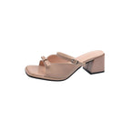 Damen bequeme Mules mit breitem Blockabsatz EB