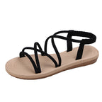 Damen bequeme Riemchen-Sandalen mit ergonomischer Fußbettgestaltung und elastischen Einsätzen EB