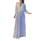 Damen elegante Overall mit funkelnden Pailletten und langem Schnitt EB