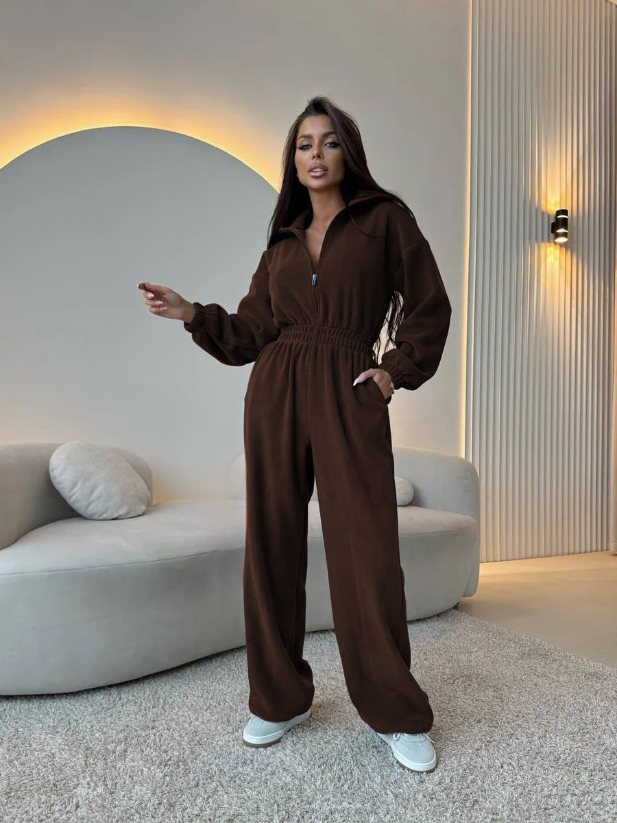 Eleganter und bequemer Damen-Fleece-Jumpsuit