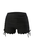 Damen-Badeshorts mit verstellbarem Raff-Design