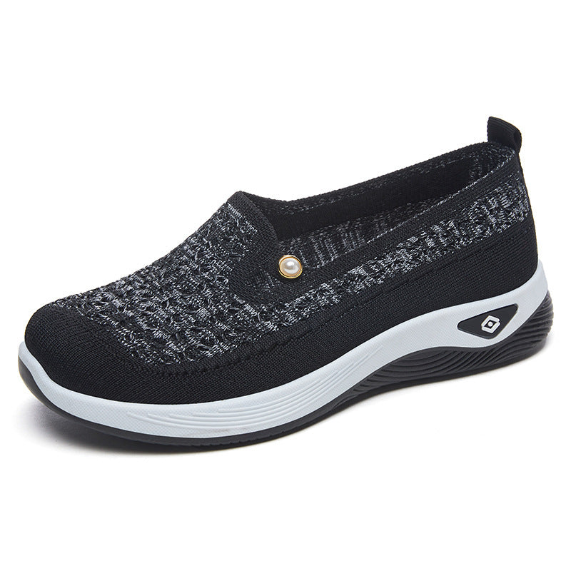 Damen Bequeme Slip-On Schuhe mit luftdurchlässigem Obermaterial und flexiblem Sohlendesign EB