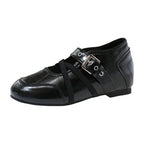 Damen Ballerinas mit stylishen Riemchen und mittelhohem Absatz EB