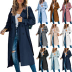 Damen Eleganter Trenchcoat im Oversize-Stil mit Taillengürtel EB