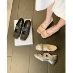 Damen Ballerinas mit modischem Strassdetails und komfortablem Gummiband EB