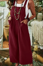 Damen Lässiger Jumpsuit mit praktischem Taschendesign und weiten Beinen EB