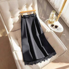 Damen Elegante Maxirock mit Spitzenbesatz EB