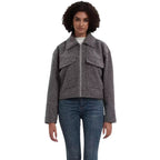 Damen cropped Utility-Jacke mit doppelten Brusttaschen EB