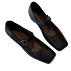 Damen Ballerinas mit einzigartigem Quadratzehen-Design und verstellbarem Riemen EB