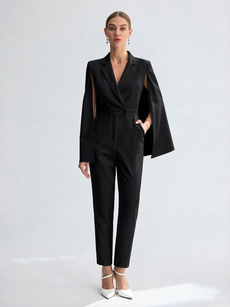 Eleganter Damen-Jumpsuit mit Cape-Detail