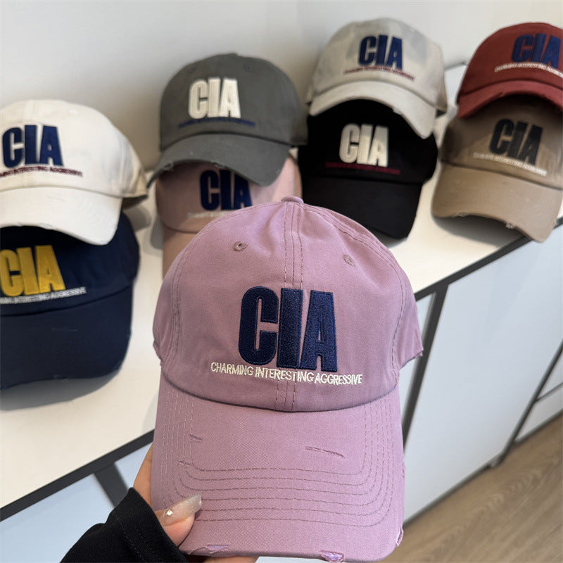 Herren-Baseballcap mit Distressed-Optik und Motivations-Stickerei