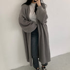 Damen Grober Strickcardigan mit offener Front und lässigem Schnitt EB
