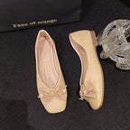 Damen elegante Ballerinas mit perlmuttfarbenem Akzent EB