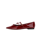 Damen Ballerina-Schuhe mit verspieltem Schleifendetail und eleganter Lackoberfläche EB