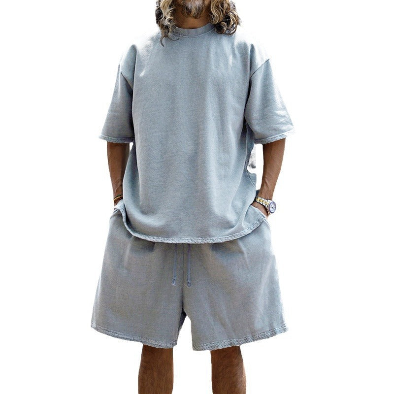 Oversized Loungewear-Set für Herren mit Boxy-Shirt und Shorts