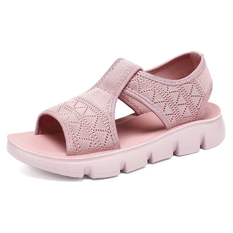 Damen Bequeme Sandalen mit elastischen Riemen und rutschfester Sohle EB
