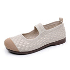 Damen Bequeme Ballerinas mit flexiblem Gummiband und atmungsaktivem Obermaterial EB