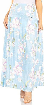 Damen Maxi-Rock mit elastischem Bund und Taschen EB