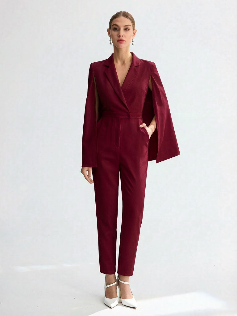 Eleganter Damen-Jumpsuit mit Cape-Detail