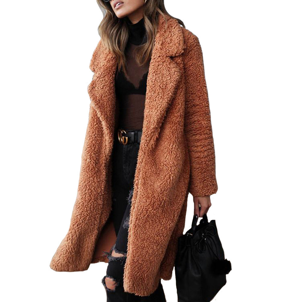 Damen Kuschelige manteau aus Teddy-Fleece EB