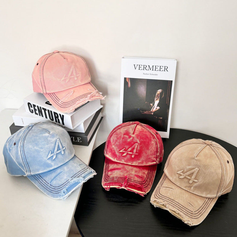 Damen-Baseballkappe im Vintage-Stil mit Used-Look