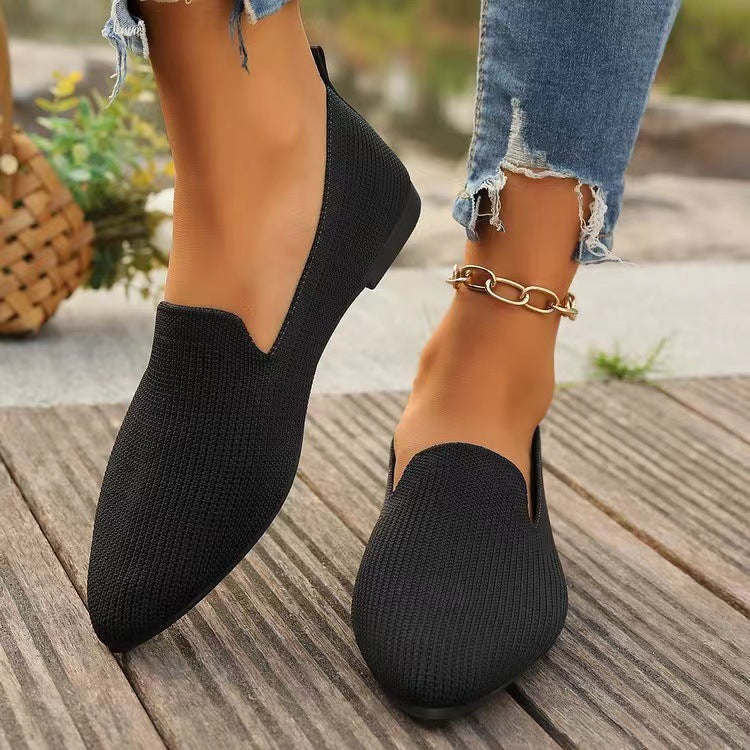 Damen atmungsaktive Slip-On Loafer aus flexiblem Netzmaterial EB