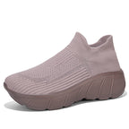 Unisex nan nahtloser Strick-Überziehschuh mit skulpturierter Plateau-Laufsohle und orthopädisch geformter Fersenführung EB