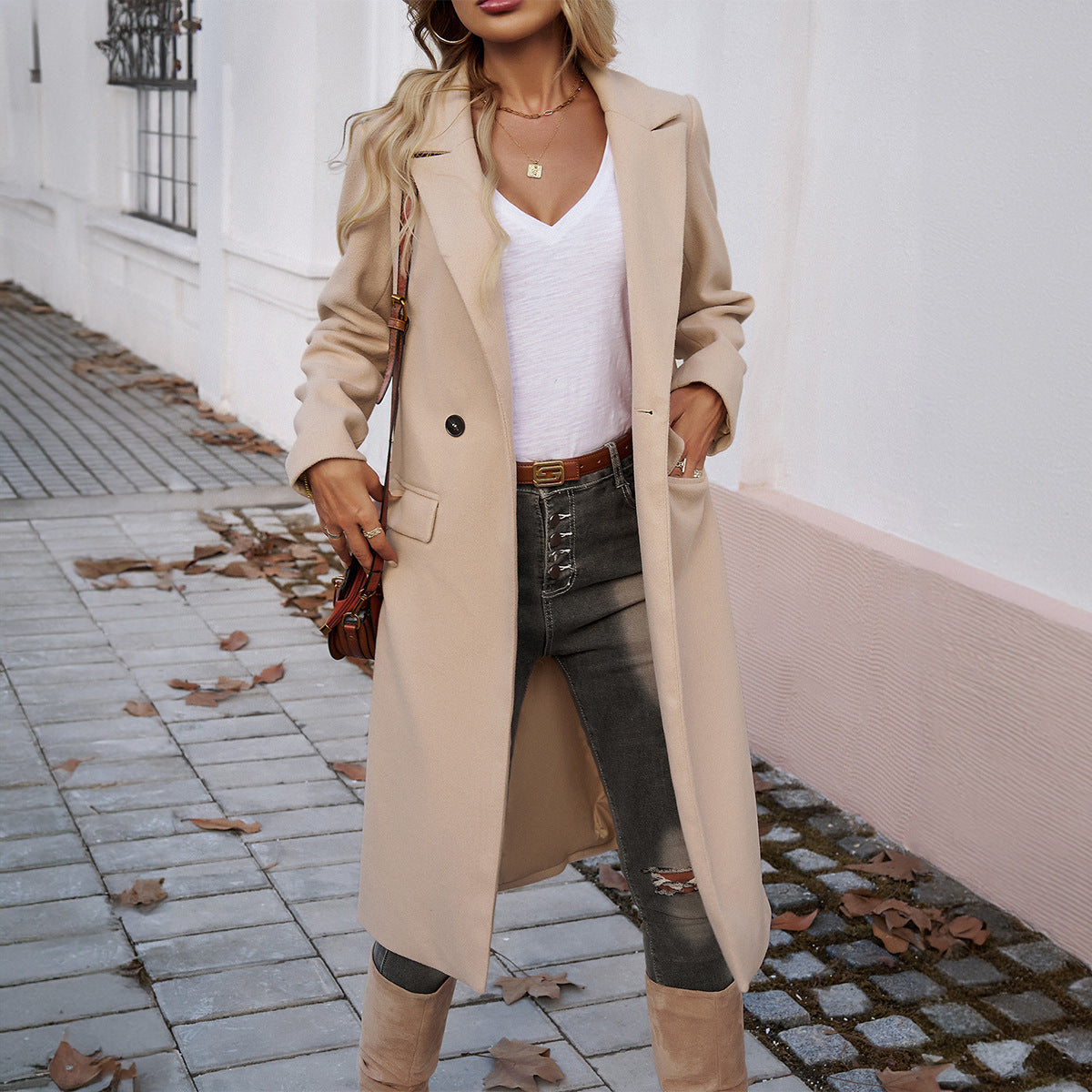 Damen Elegante und zeitlose Übergröße Mantel EB