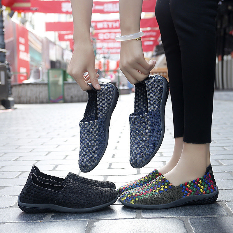 Damen Bequeme Freizeit-Slipper mit elastischer Netzstruktur und rutschfester Sohle EB