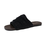 Damen bequeme Mules mit modernen Falten und rutschfester Sohle EB